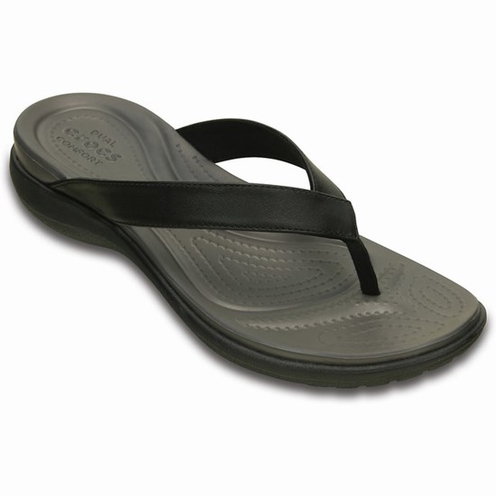Crocs Capri V Women's Flip Flops Black | LAX-543918