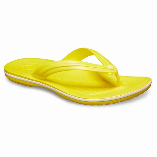 Crocs Crocband™ Women's Flip Flops Lemon | PGB-038724